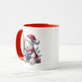 フェスティバルクリスマスのシロクマ追加モノグラム マグカップ (正面左)