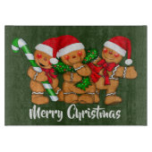 フェスティバルクリスマスのジンジャーブレッドにメッセージ切断を追加 カッティングボード (正面)