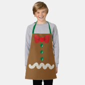 フェスティバルクリスマスのジンジャーブレッドユニセックスキッズ エプロン (着用した状態)