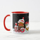 フェスティバルクリスマスのジンジャーブレッド列車の名前を追加 マグカップ (左)