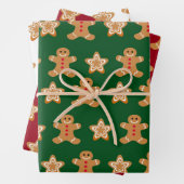 フェスティバルクリスマスのジンジャーブレッドCookie ラッピングペーパーシート (インサイチュ)