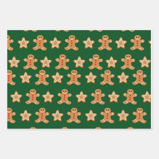 フェスティバルクリスマスのジンジャーブレッドCookie ラッピングペーパーシート (正面)
