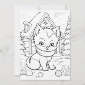 フェスティバルクリスマスの子供の着色ネコ シーズンカード (正面)