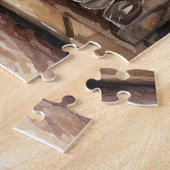 フェスティバルクリスマスの少年の暖炉の水色 ジグソーパズル (側面)