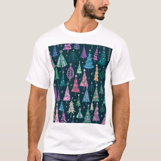 フェスティバルクリスマスの新年パターン Tシャツ (正面)