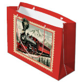 フェスティバルクリスマスの水の色ホリデートレイン ラージペーパーバッグ (裏面アングル)