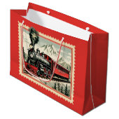 フェスティバルクリスマスの水の色ホリデートレイン ラージペーパーバッグ (正面アングル)