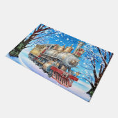 フェスティバルクリスマスの水彩列車 ドアマット (アングル)