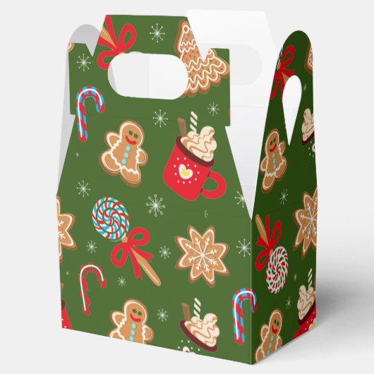 フェスティバルクリスマスの甘いお菓子タイル フェイバーボックス (オープン)