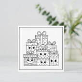 フェスティバルクリスマスの着色ギフト シーズンカード (スタンド正面)