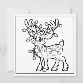 フェスティバルクリスマスの着色トナカイ シーズンカード (正面)