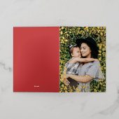 フェスティバルクリスマスの紅葉フレームハッピーホリデー 箔シーズンカード (外側レイダウン)