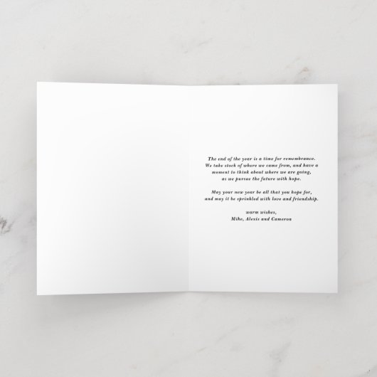 フェスティバルクリスマスの紅葉フレームメリークリスマス 箔シーズンカード (内側レイダウン)