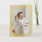 フェスティバルクリスマスの紅葉フレームメリークリスマス 箔シーズンカード (正面)