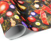 フェスティバルクリスマスの赤い弓 ラッピングペーパー (ロールコーナー)