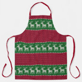 フェスティバルクリスマスの醜いセーターのタイル模様 エプロン (正面)