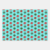 フェスティバルクリスマスの醜いセーター柄のギフト ラッピングペーパーシート (正面2)