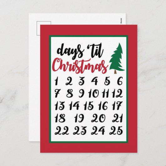 フェスティバルクリスマスの降臨数 シーズンポストカード (正面/裏面)