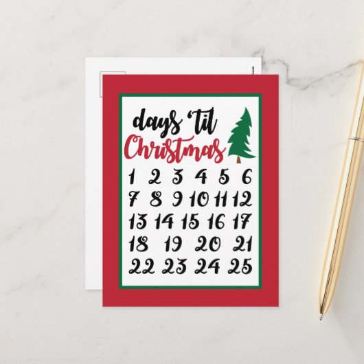 フェスティバルクリスマスの降臨数 シーズンポストカード (正面/裏面インサイチュ)