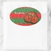 フェスティバルクリスマスの雪の装飾 楕円形シール (バッグ)