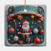 フェスティバルクリスマスをテーマにしたアレンジ セラミックオーナメント (裏面)