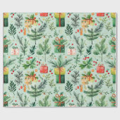 フェスティバルクリスマスをテーマにしたシームレスパターン ラッピングペーパー (フラット)