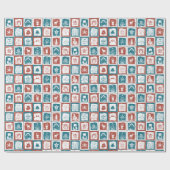 フェスティバルクリスマスアドベントカレンダーモザイクタイル ラッピングペーパー (フラット)