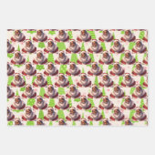 フェスティバルクリスマスアフリカンアメリカンブラックサンタ ラッピングペーパーシート (正面)