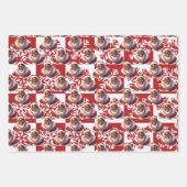 フェスティバルクリスマスアフリカンアメリカンブラックサンタ ラッピングペーパーシート (正面3)