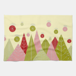 フェスティバルクリスマスイラストレーション キッチンタオル
