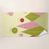 フェスティバルクリスマスイラストレーション ビーチタオル (正面)