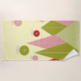 フェスティバルクリスマスイラストレーション ビーチタオル