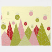 フェスティバルクリスマスイラストレーション フリースブランケット (正面(横))