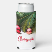 フェスティバルクリスマスイン7月のトロピカルパームツリー名 スリム缶クーラー (Seltzer正面)