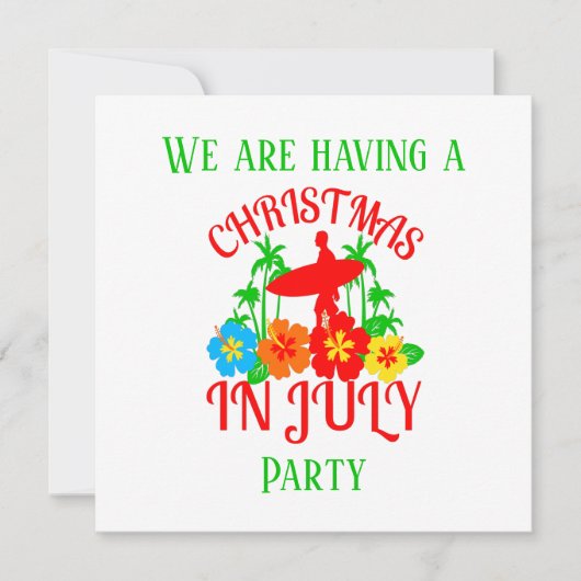 フェスティバルクリスマスイン7月サーファーパーティー 招待状 (正面)