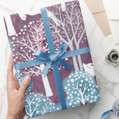 フェスティバルクリスマスウィンターウッドランドトインデア ラッピングペーパー