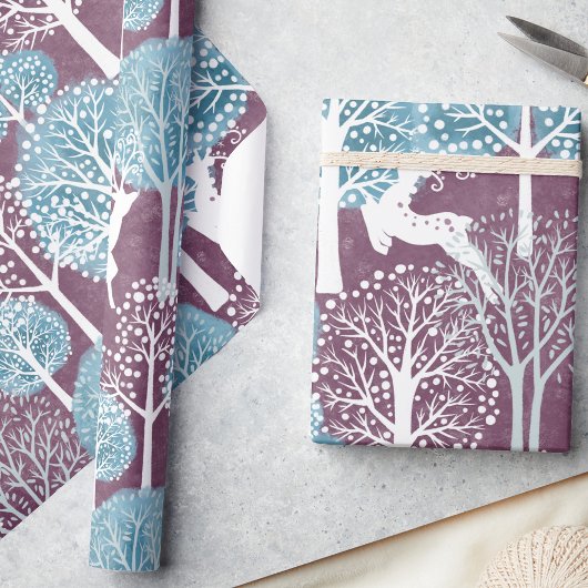 フェスティバルクリスマスウィンターウッドランドトインデア ラッピングペーパー