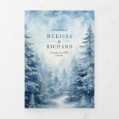 フェスティバルクリスマスウィンタービレッジQRコード結婚ズ 三つ折り招待状 (カバー)