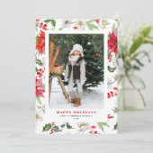 フェスティバルクリスマスウィンターフローラルパターンフォト シーズンカード (スタンド正面)