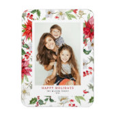 フェスティバルクリスマスウィンターフローラルパターンフォト マグネット (縦)