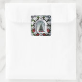 フェスティバルクリスマスウィンドウ表示 スクエアシール (バッグ)