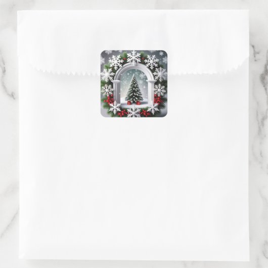 フェスティバルクリスマスウィンドウ表示 スクエアシール (バッグ)