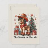 フェスティバルクリスマスウェスタンの馬のメッセージを追加 シーズンポストカード (正面/裏面)