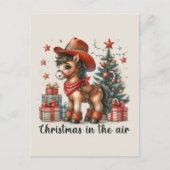 フェスティバルクリスマスウェスタンの馬のメッセージを追加 シーズンポストカード (正面)