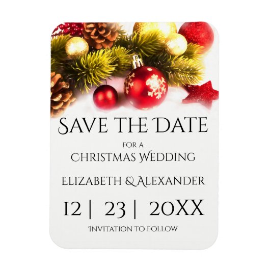 フェスティバルクリスマスウェディング日付磁石を保存 マグネット (縦)