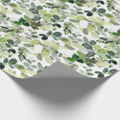 フェスティバルクリスマスウォーターの色の葉 ラッピングペーパー (角)