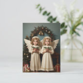 フェスティバルクリスマスウォーターカラーエンジェルズホリデイ シーズンポストカード (スタンド正面)