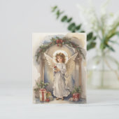 フェスティバルクリスマスウォーターカラーエンジェルズホリデイ シーズンポストカード (スタンド正面)