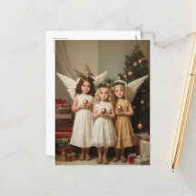 フェスティバルクリスマスウォーターカラーエンジェルズホリデイ