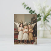 フェスティバルクリスマスウォーターカラーエンジェルズホリデイ シーズンポストカード (スタンド正面)